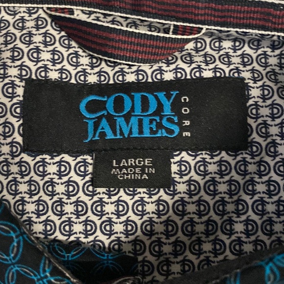 Cody James Core Men’s Long Sleeve Button Western Shirt in Blue - size Large NEW - Picture 4 of 5